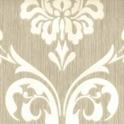 DUTCH WALLCOVERINGS Papier peint Ornement Marron et blanc 13110-30