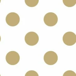 Kids at Home Papier peint Dotty Gold Blanc et doré 100105