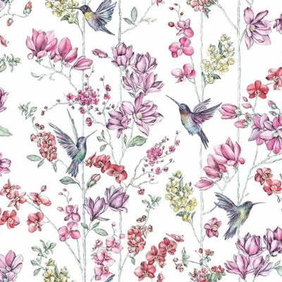 DUTCH WALLCOVERINGS Papier peint Colibris Rose 1 DUTCH WALLCOVERINGS Papier peint Colibris Rose