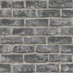 DUTCH WALLCOVERINGS Papier peint Briques Noir