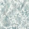 DUTCH WALLCOVERINGS Papier peint Feuilles et toucan Bleu