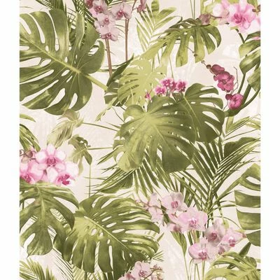 DUTCH WALLCOVERINGS Papier peint Paradiso Vert et rose 1 DUTCH WALLCOVERINGS Papier peint Paradiso Vert et rose