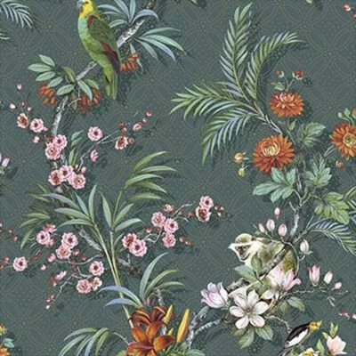 DUTCH WALLCOVERINGS Papier peint Tropical Bleu-vert 1 DUTCH WALLCOVERINGS Papier peint Tropical Bleu-vert