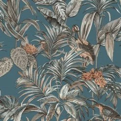 Papiers peints Soldes 24 DUTCH WALLCOVERINGS Papier peint Bird-of-Paradise Bleu