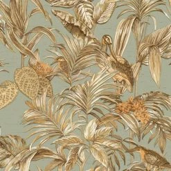 Papiers peints Soldes 26 DUTCH WALLCOVERINGS Papier peint Bird-of-Paradise Bleu sarcelle