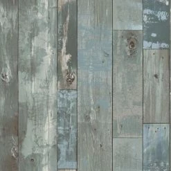 DUTCH WALLCOVERINGS Papier peint Bois de rebut Gris-bleu