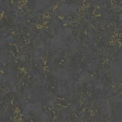 DUTCH WALLCOVERINGS Papier peint Motif de marbre Noir et doré