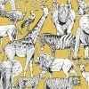 Kids at Home Papier peint Jungle Animals Jaune Ocre