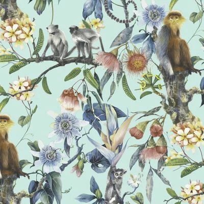 Noordwand Papier peint Exotic Monkeys Turquoise 1 Noordwand Papier peint Exotic Monkeys Turquoise