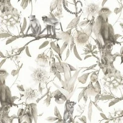 Papiers peints Soldes 10 Noordwand Papier peint Exotic Monkeys Beige