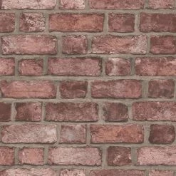 Homestyle Papier peint Brick Wall Rouge