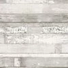 Homestyle Papier peint Wood Blanc cassé et gris