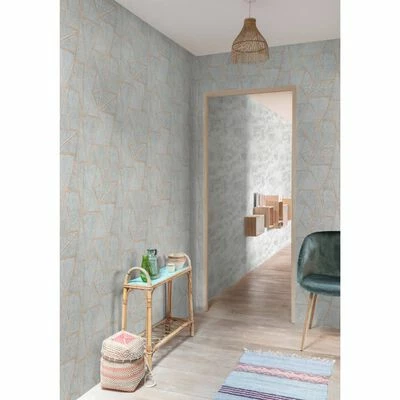 DUTCH WALLCOVERINGS Papier peint Triangles Gris et argenté 2 DUTCH WALLCOVERINGS Papier peint Triangles Gris et argenté – Image 2