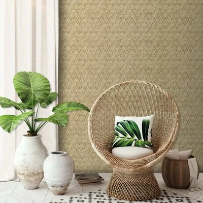 DUTCH WALLCOVERINGS Papier peint avec motif géométrique Beige 2 DUTCH WALLCOVERINGS Papier peint avec motif géométrique Beige – Image 2