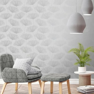 DUTCH WALLCOVERINGS Papier peint Fleur Gris 2 DUTCH WALLCOVERINGS Papier peint Fleur Gris – Image 2