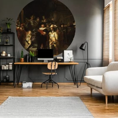 WallArt Papier peint cercle The Night Watch 142,5 cm 2 WallArt Papier peint cercle The Night Watch 142,5 cm – Image 2