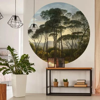 WallArt Papier peint cercle Umbrella Pines in Italy 142,5 cm 2 WallArt Papier peint cercle Umbrella Pines in Italy 142,5 cm – Image 2
