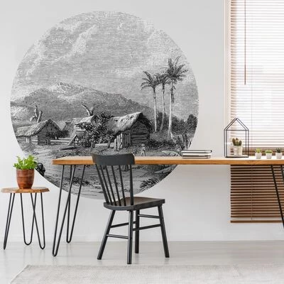 WallArt Papier peint cercle Landscape of Guadeloupe 190 cm 2 WallArt Papier peint cercle Landscape of Guadeloupe 190 cm – Image 2
