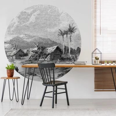 WallArt Papier peint cercle Landscape of Guadeloupe 142,5 cm 2 WallArt Papier peint cercle Landscape of Guadeloupe 142,5 cm – Image 2