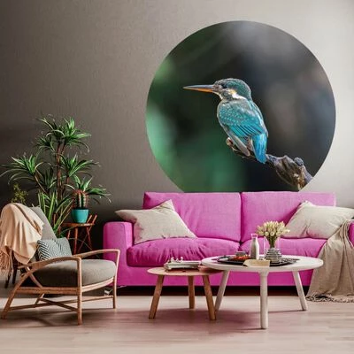 WallArt Papier peint cercle The Kingfisher 142,5 cm 2 WallArt Papier peint cercle The Kingfisher 142,5 cm – Image 2