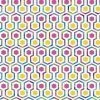 Good Vibes Papier peint Hexagon Pattern Rose et jaune