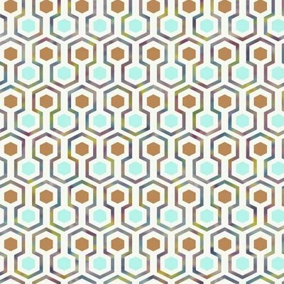 Good Vibes Papier peint Hexagon Pattern Vert et orange 1 Good Vibes Papier peint Hexagon Pattern Vert et orange
