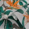 Topchic Papier peint Monkey Jungle Leaves Vert et gris