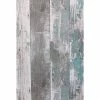 Topchic Papier peint Wooden Planks Gris foncé et bleu