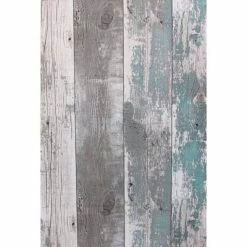 Topchic Papier peint Wooden Planks Gris foncé et bleu