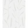 Topchic Papier peint Reed Plumes Blanc métallisé