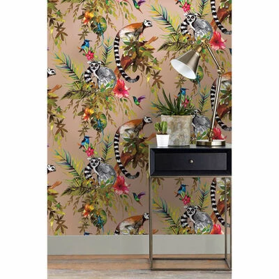 DUTCH WALLCOVERINGS Papier peint Lemur Doré rose 2 DUTCH WALLCOVERINGS Papier peint Lemur Doré rose – Image 2