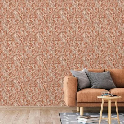 DUTCH WALLCOVERINGS Papier peint Mae Orange et beige 2 DUTCH WALLCOVERINGS Papier peint Mae Orange et beige – Image 2