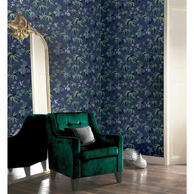 DUTCH WALLCOVERINGS Papier peint Jasmine Garden Bleu 2 DUTCH WALLCOVERINGS Papier peint Jasmine Garden Bleu – Image 2
