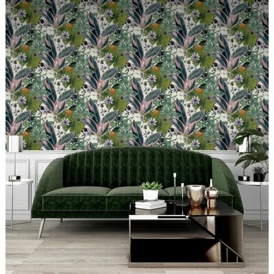 DUTCH WALLCOVERINGS Papier peint Passion Flower Blanc et vert 2 DUTCH WALLCOVERINGS Papier peint Passion Flower Blanc et vert – Image 2