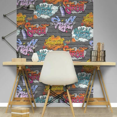 DUTCH WALLCOVERINGS Papier peint Graffiti Multicolore L179-01 2 DUTCH WALLCOVERINGS Papier peint Graffiti Multicolore L179-01 – Image 2