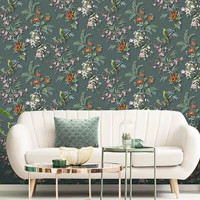 DUTCH WALLCOVERINGS Papier peint Tropical Bleu-vert 2 DUTCH WALLCOVERINGS Papier peint Tropical Bleu-vert – Image 2