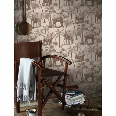 DUTCH WALLCOVERINGS Papier peint Verger avec éléphants Charbon 2 DUTCH WALLCOVERINGS Papier peint Verger avec éléphants Charbon – Image 2