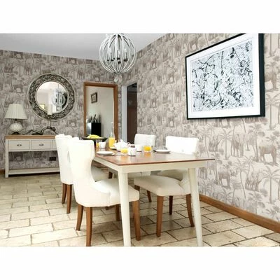 DUTCH WALLCOVERINGS Papier peint Verger avec éléphants Beige 2 DUTCH WALLCOVERINGS Papier peint Verger avec éléphants Beige – Image 2
