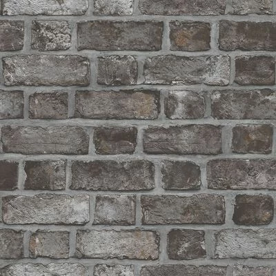 Homestyle Papier peint Brick Wall Noir et gris 2 Homestyle Papier peint Brick Wall Noir et gris – Image 2