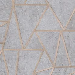 DUTCH WALLCOVERINGS Papier peint Triangles Gris et argenté