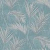 DUTCH WALLCOVERINGS Papier peint Palmiers Bleu et gris