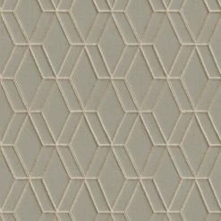 DUTCH WALLCOVERINGS Papier peint avec motif hexagonal Gris