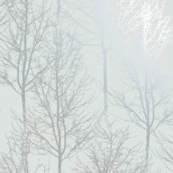 DUTCH WALLCOVERINGS Papier peint Rhea Trees Gris et argenté
