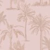 DUTCH WALLCOVERINGS Papier peint Arbres tropicaux Rose