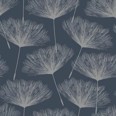 DUTCH WALLCOVERINGS Papier peint Fleur Bleu marine et gris 1 DUTCH WALLCOVERINGS Papier peint Fleur Bleu marine et gris