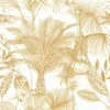 DUTCH WALLCOVERINGS Papier peint Kidatu Ocre et blanc