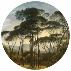 WallArt Papier peint cercle Umbrella Pines in Italy 190 cm