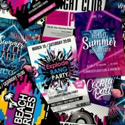 Good Vibes Papier peint Club Posters Violet et rose