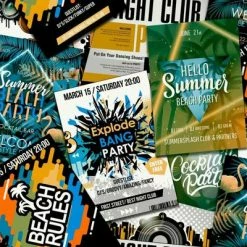 Good Vibes Papier peint Club Posters Vert et orange