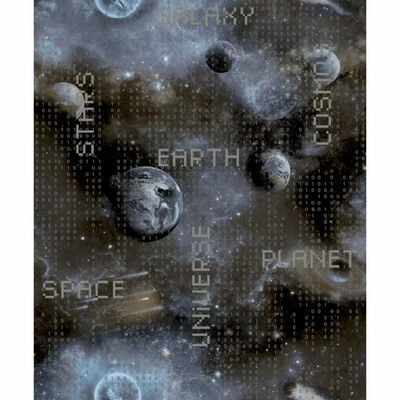 Good Vibes Papier peint Galaxy Planets and Text Bleu et noir 1 Good Vibes Papier peint Galaxy Planets and Text Bleu et noir
